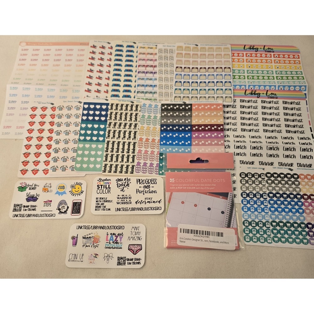 Bullet Journaling Stickers Notes Planner‎ Lot 18 Sheets